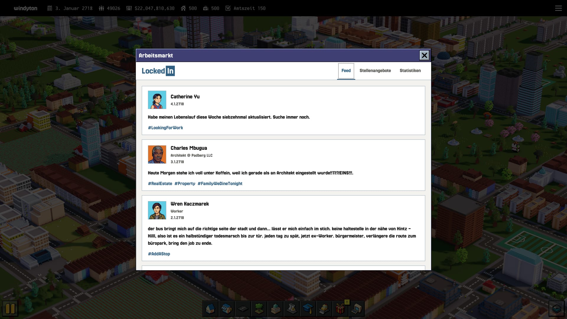 Browsing through the LockedIn social network