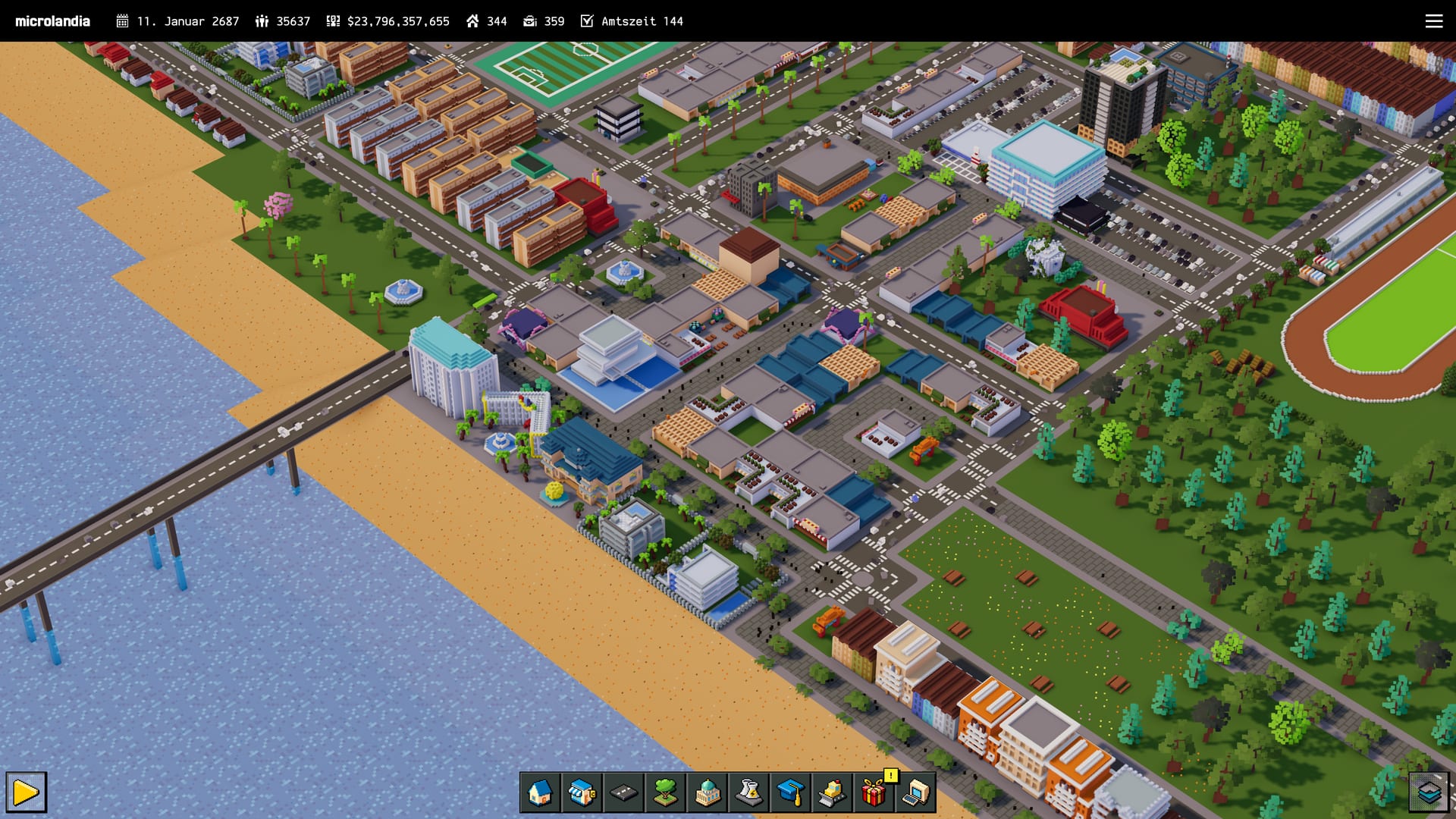 The river, bridge and promenades with stores