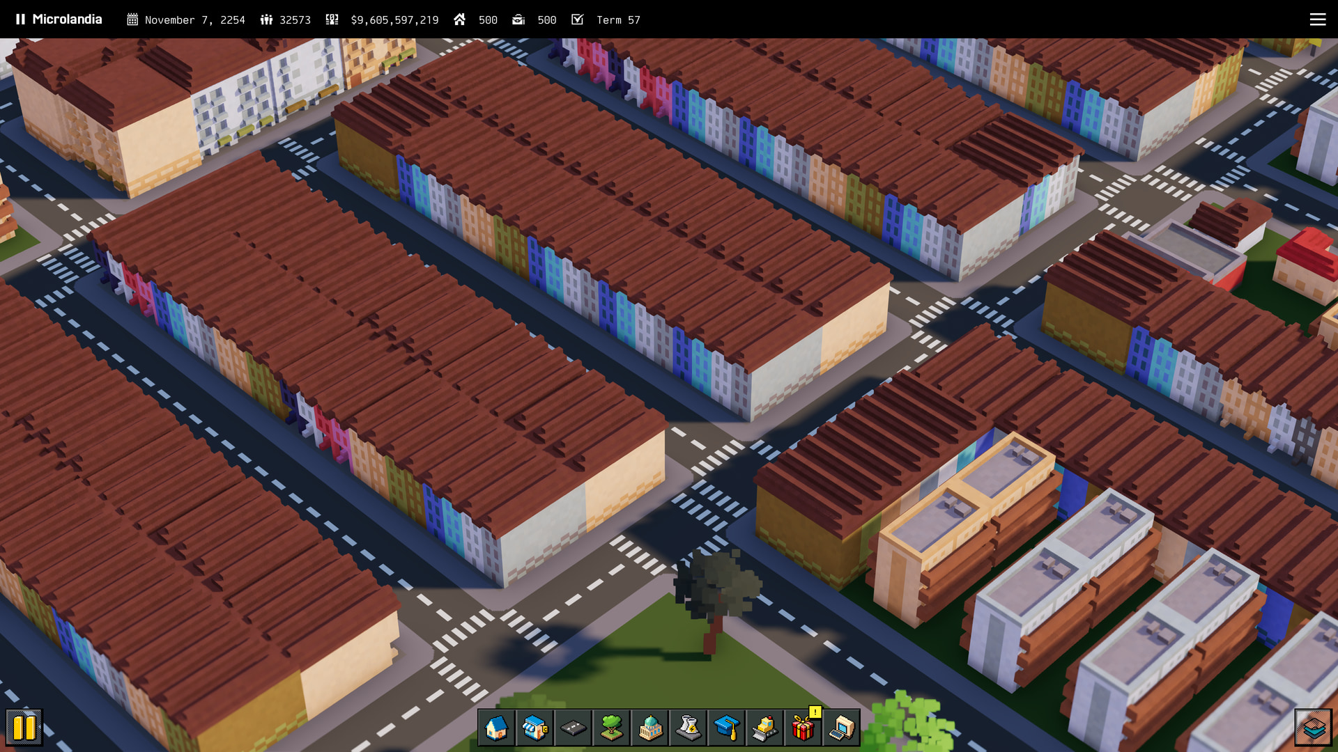 Terraced rows and their tiled roofs up close